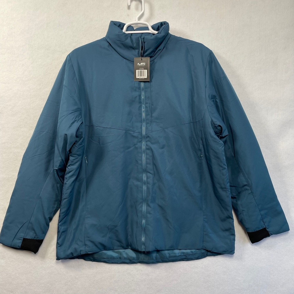 Nwt Mack Russo‎ Mens Hybrid Jacket Blue Teal Full Zip Size XXL 2XL Athleisure